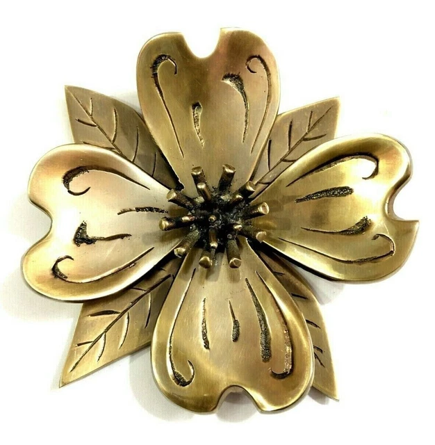 Vintage Solid Brass Flower Door Knocker Antique Nautical Home Decorative Knocker