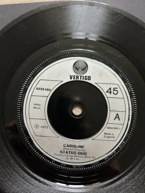 Status Quo Caroline - Original Uk Vertigo 7" Vinyl Single