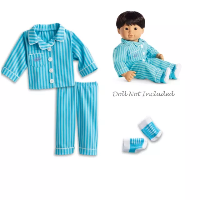 American Girl BT BITTY TWIN PINSTRIPE PJ'S for 15" Doll Pajama Night Slumber NEW