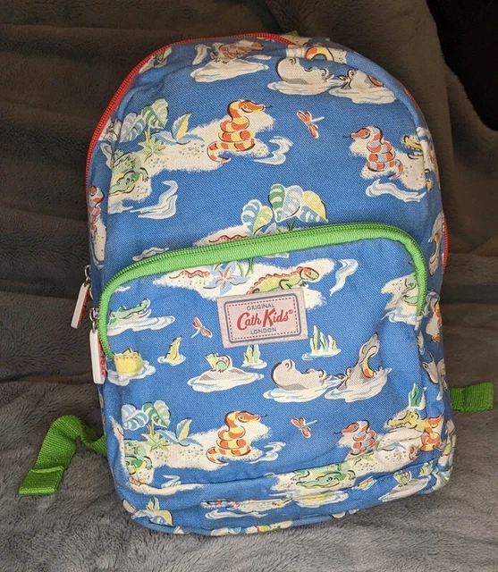 Borsa posteriore a tema vita Cath Kids London blu verde ippopotami e amici natura animale