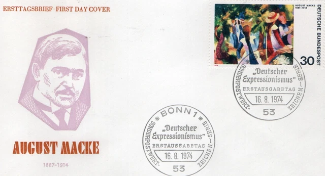 BRD, FDC, MiNr.  816, 817,  Deutscher Expressionismus, siehe Scan.