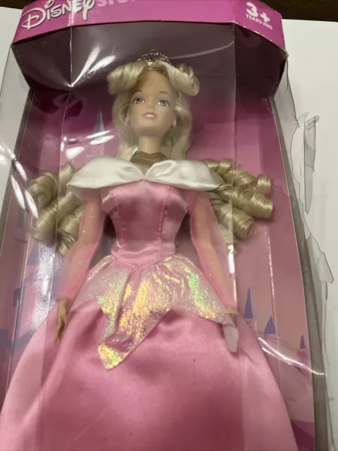 Disney Store Princess Sleeping Beauty Aurora  Doll With Brush & Slippers