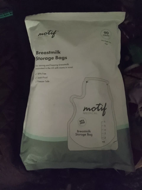 Motif Medical Breastmilk Storage Bags 90 Ct 8 oz Single Use Breast Milk Sealed