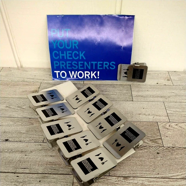 American Express AMEX Check Presenter Clips - 10 Pcs - Great as chip clips too!