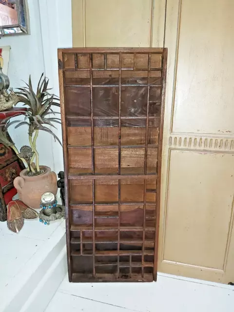 Original Vintage Wooden Indian Printers Tray / Letterpress / Wall Display