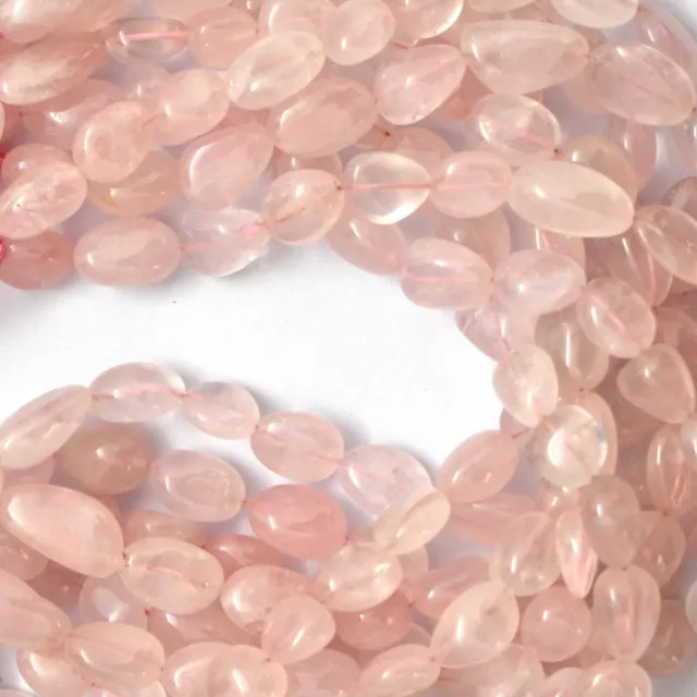 Natural Rose Quartz 15x10mm Nuggets Shape Gemstone Beads 8" Strand BDS-1042 3