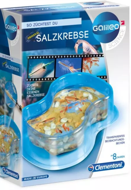 Clementoni Galileo-Original Salzkrebse Aquarium Krebse Kasten Züchten Experiment