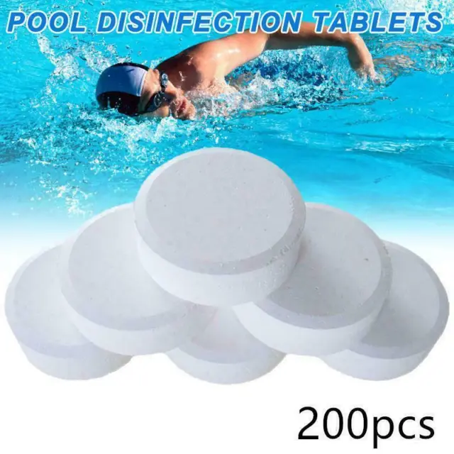 100/200pcs Chlorine Tablets Multifunction Instant Disinfection For Swimming Pool