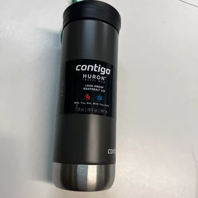 Travel Mug Contigo Huron Leak proof Lid Stainless Steel Gray 20  Oz