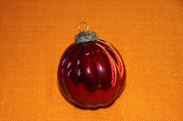 ANCIENNE BOULE DE NOEL EN VERRE EGLOMISE MERCURISE LONGUEUR 7,5 CM | eBay
