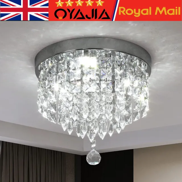 Modern Flush Mount LED Ceiling Light Crystal Lamp Chandelier Lights Living Room