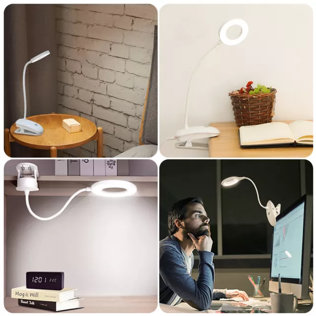 USB Flexible LED Reading Light Clip-on Beside Bed Desk Read Table Lamp Book Lamp 3