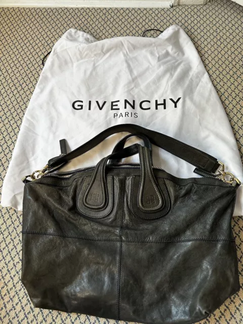 Givenchy Paris Nightingale Satchel Hobo Bag Medium Size Midnight Blue