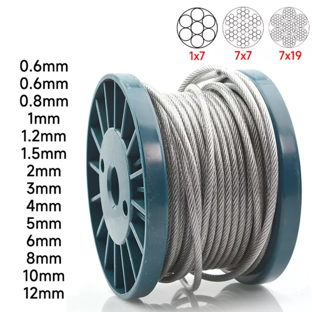 Clear PVC Coated Stainless Steel Wire Rope Cable Boat 1 1.5 2 3 4 5 6 8 10 12mm