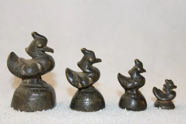 Antique Burmese Burma Set Four Opium Weights Weight Birds Set
