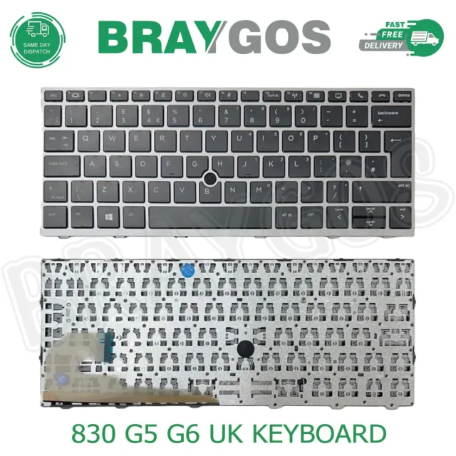 For HP EliteBook Series 830 G5 830 G6 730 G5 735 G5 UK Layout Laptop Keyboard