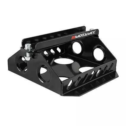 Motamec Alloy Race Battery Tray Red Top 30 Flat Mounting Box - Black