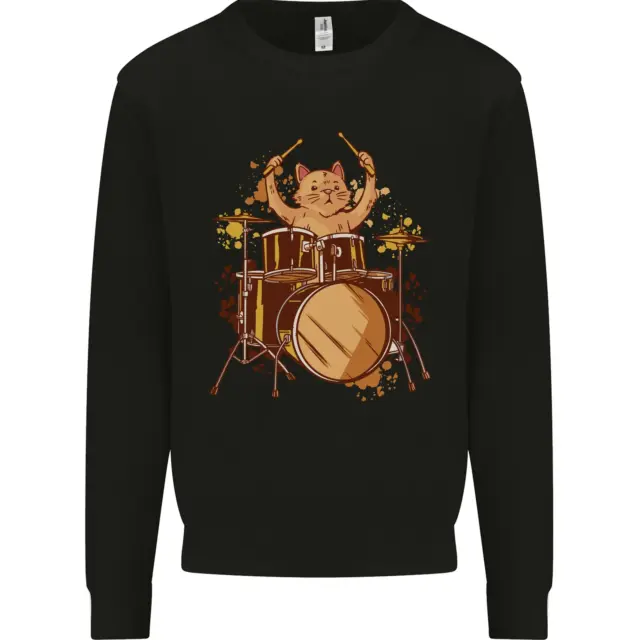 A Cat Drummer Drumming Kids Sweatshirt Jumper