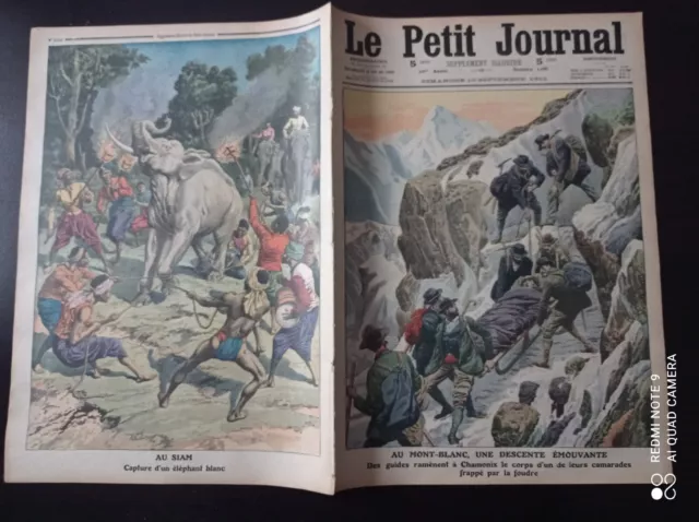 Le petit journal 1911 1086 Au siam capture d'un éléphant blanc