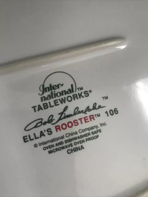 INTERNATIONAL TABLEWORKS BOB Timberlake Ella's Rooster Lg Oval Heavy ...