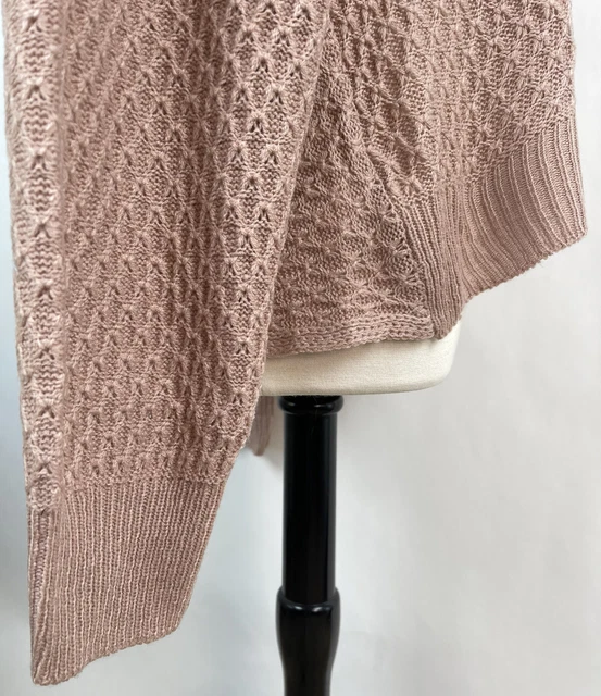 Shein Curve Twist Back V-neck Sweater 3XL 3X 18 Plus Pink Beige Soft Honeycomb 11