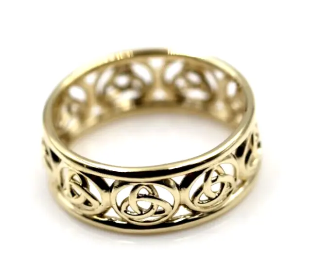 Kaedesigns Full Solid 9ct 9kt Yellow Gold Wide Celtic Weave Ring Size L