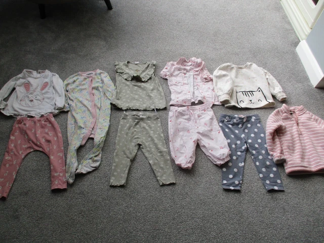 Bundle girls clothes 10 items Next H & M cath kids size 12-18 months leggings,