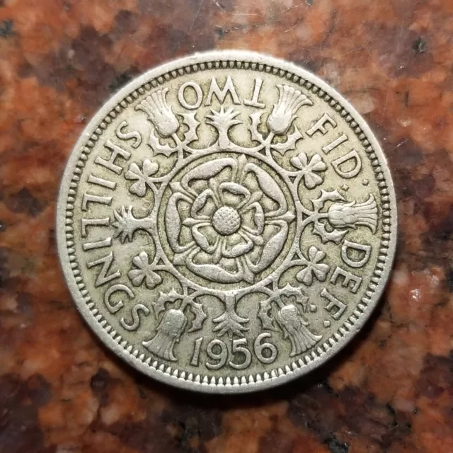 1956 Great Britain Two Shillings Coin - #B1896