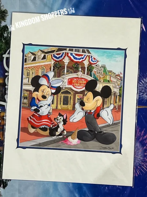 2024 Disney Parks Doug Bolly Mickey & Minnie Mouse Magic Kingdom Print 14x18”