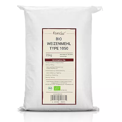 (2 EUR/kg) 25kg BIO Weizenmehl 1050 im Sack, Weizen Mehl Bio