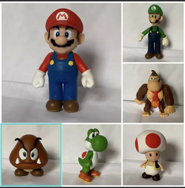 Nintendo Super Mario Character Display Figurine Figure, Luigi Yoshi Goomba Toad