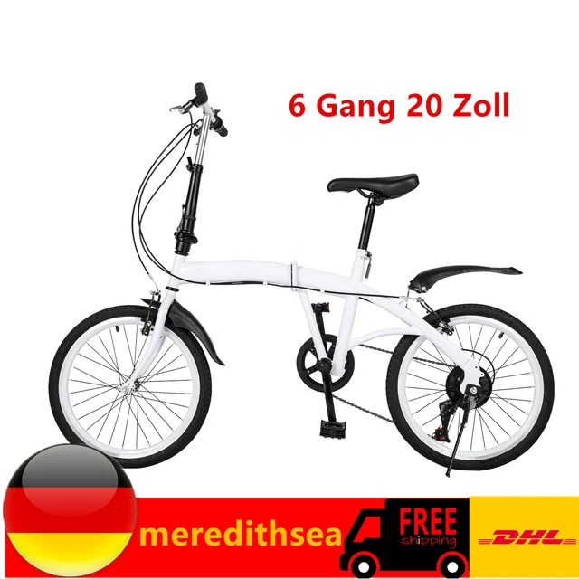 LETIANZG 20 Zoll Faltrad Erwachsene - 6-Gang Citybike Mit Doppelscheibenbremsen
