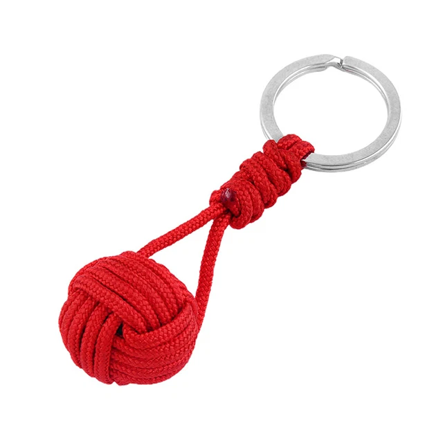 Parachute Woven Rope Ball Keychain Lanyard Key Ring Monkey Fist Key Chains GAIR