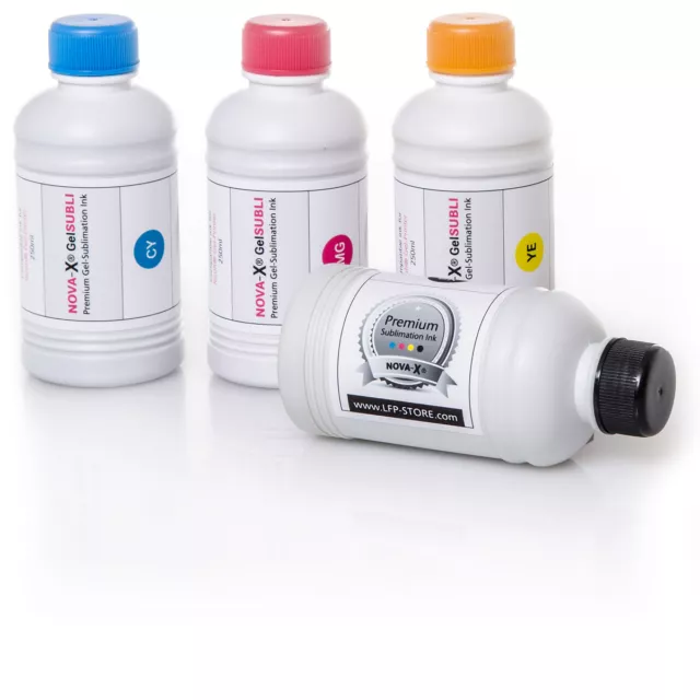 4x 250ml | NOVA-X® GelSUBLI | Gel-Sublimationstinte für Ricoh® Geldrucker