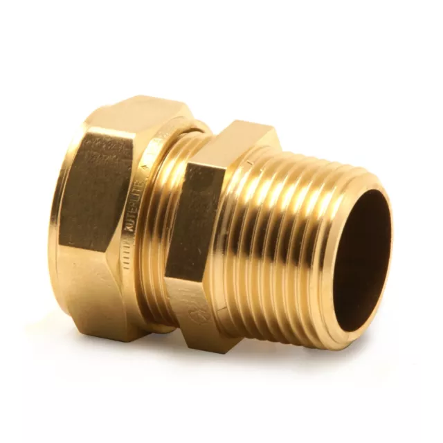 Kuterlite Male Coupling Adaptor Straight Connector, Brass 28mm x 1" inch - K611