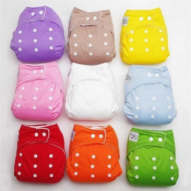 1PC Solid Diaper Cover Wholesale Baby Washable Cloth Diaper Adjustable Reusable