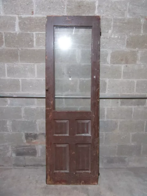 ~ Antique Pantry Door Glass Top ~ 28 X 89.5 ~ Architectural Salvage