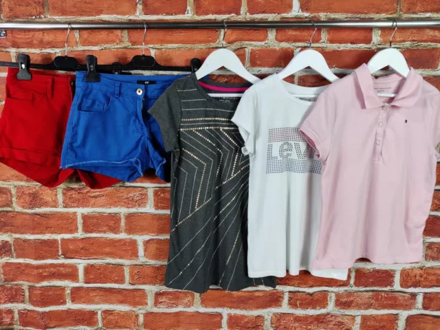 Girls Bundle Age 12-13 Years Tommy Hilfiger Levis H&M Shorts Top T-Shirt 158Cm