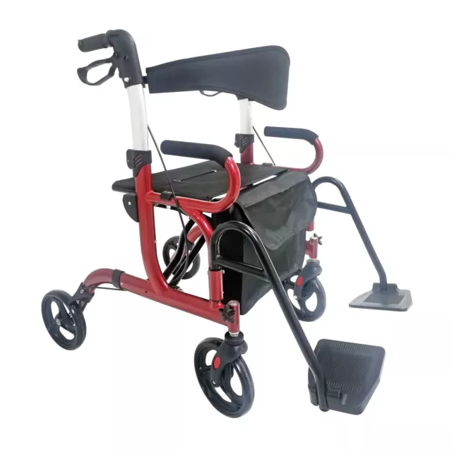 Eroute Faltbarer Rollator mit Rollstuhl – Ergonomische Handbremsen