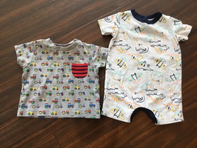 Jojo Maman Bebe Boys Tractor T-shirt + Babygrow 6-12 Months