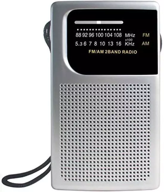 Laser Pocket Handheld Portable Radio AM FM Built-In Speaker and Earphones Socket