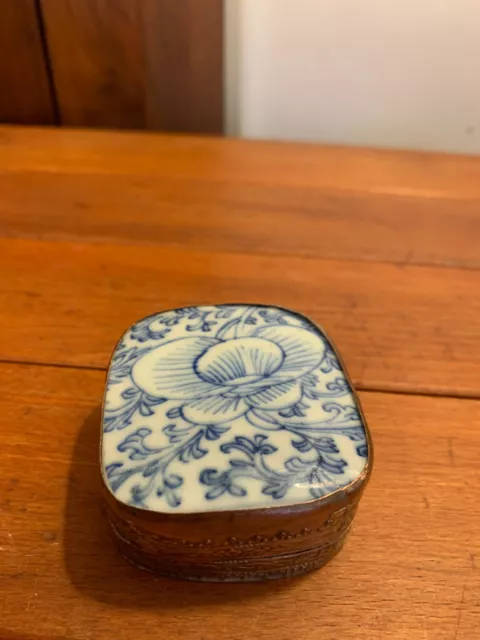 Chinese Shard Porcelain Blue Trinket Box |Antique from Old Chinese broken Vases