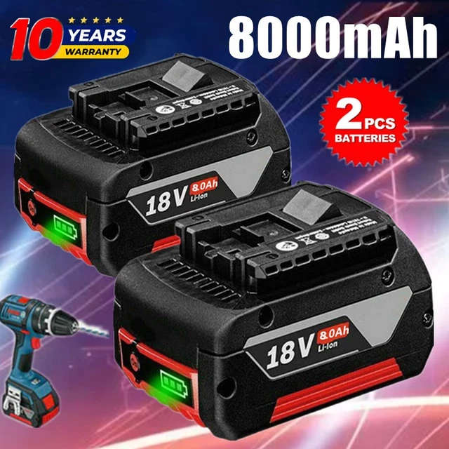 2X 18V 8AH Li-Ion Battery For Bosch BAT618 BAT609 BAT610G GWS 18 V-LI ...