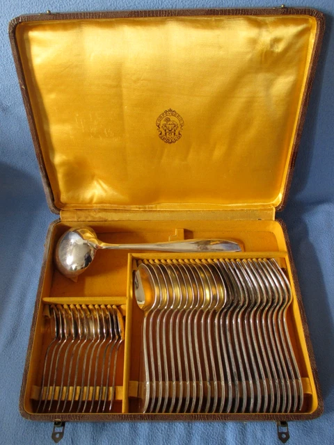 Apollo Ménagère Métal Argenté 74 Pièces Art Déco