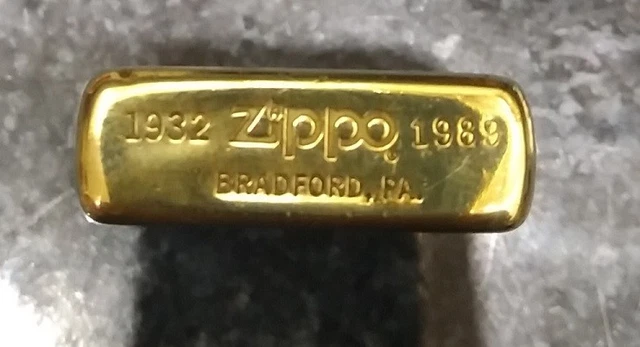 ZIPPO 1932-1989 SOLID Brass Commemorative Slim Edition