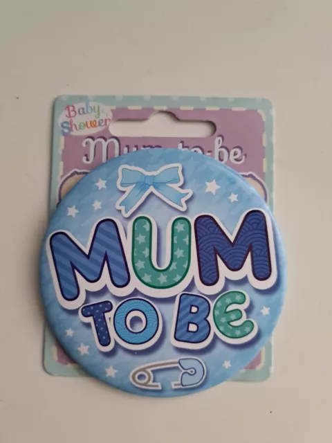 Mum To Be Baby Shower blue badge, blue boys Party, Decorations, gender reveal