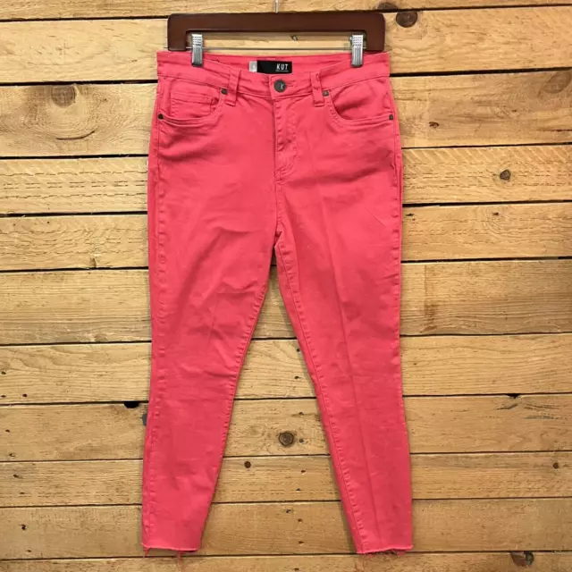 Kut From The Kloth Connie High Rise Women's Size 6 Skinny Ankle Pink Jeans