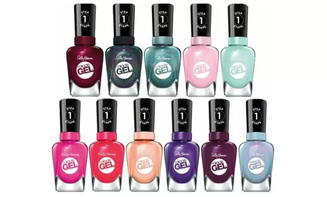 SALLY HANSEN Miracle Gel/Salon Manicure Nail Polish Brand New. All Colours