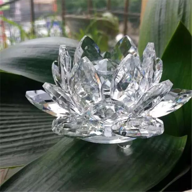 Large All Colours Crystal Lotus Flower Ornament Crystocraft Home Decor_Newukfast