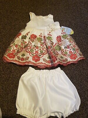 Cinderella baby girls dress new with tag size 24 months cream and red green...